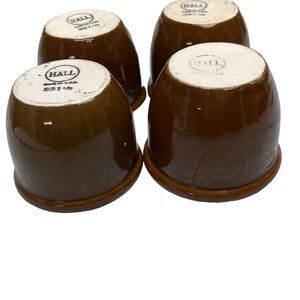 Hall Vintage Ramekins Custard Cups - 351 1/2 chocolate Brown Set of 4